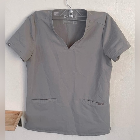 Figs Gray Scrub Set with Red Accents - Picture 2 of 9